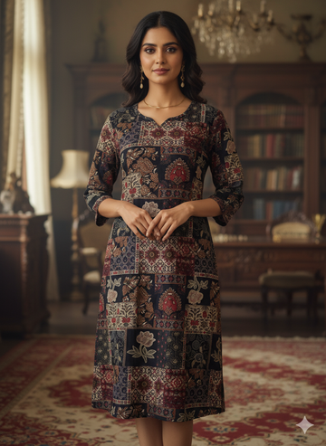 Black Digital Printed Kurti