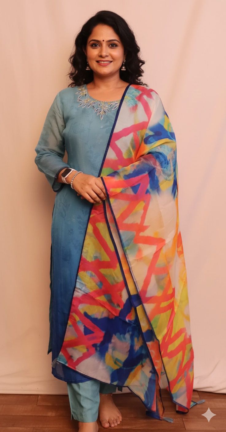 Blue Kurti Set
