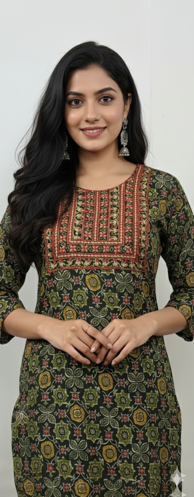Dark Green Kurti Set