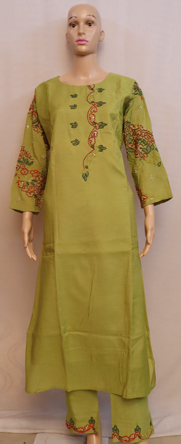 Parrot Green Kurti Set