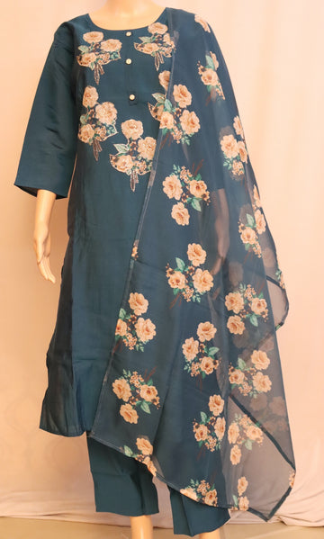 Teal Blue Kurti Set