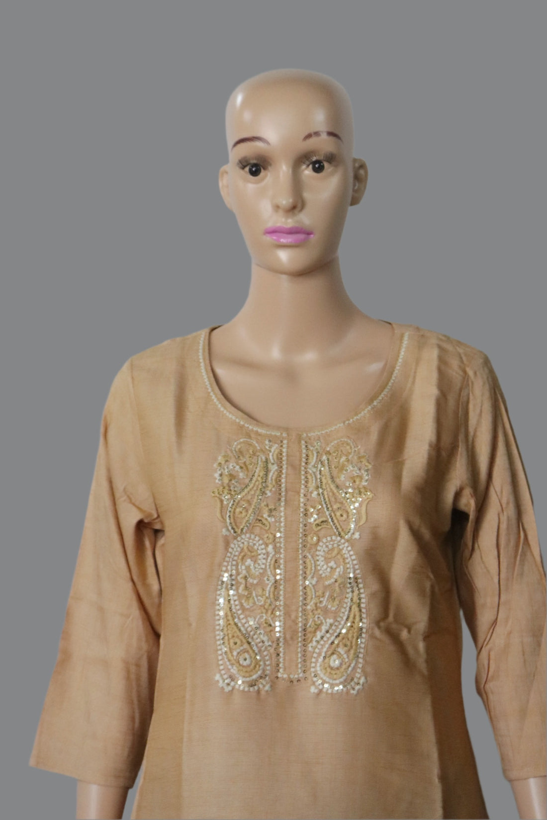 Burlywood Embroidered Kurti