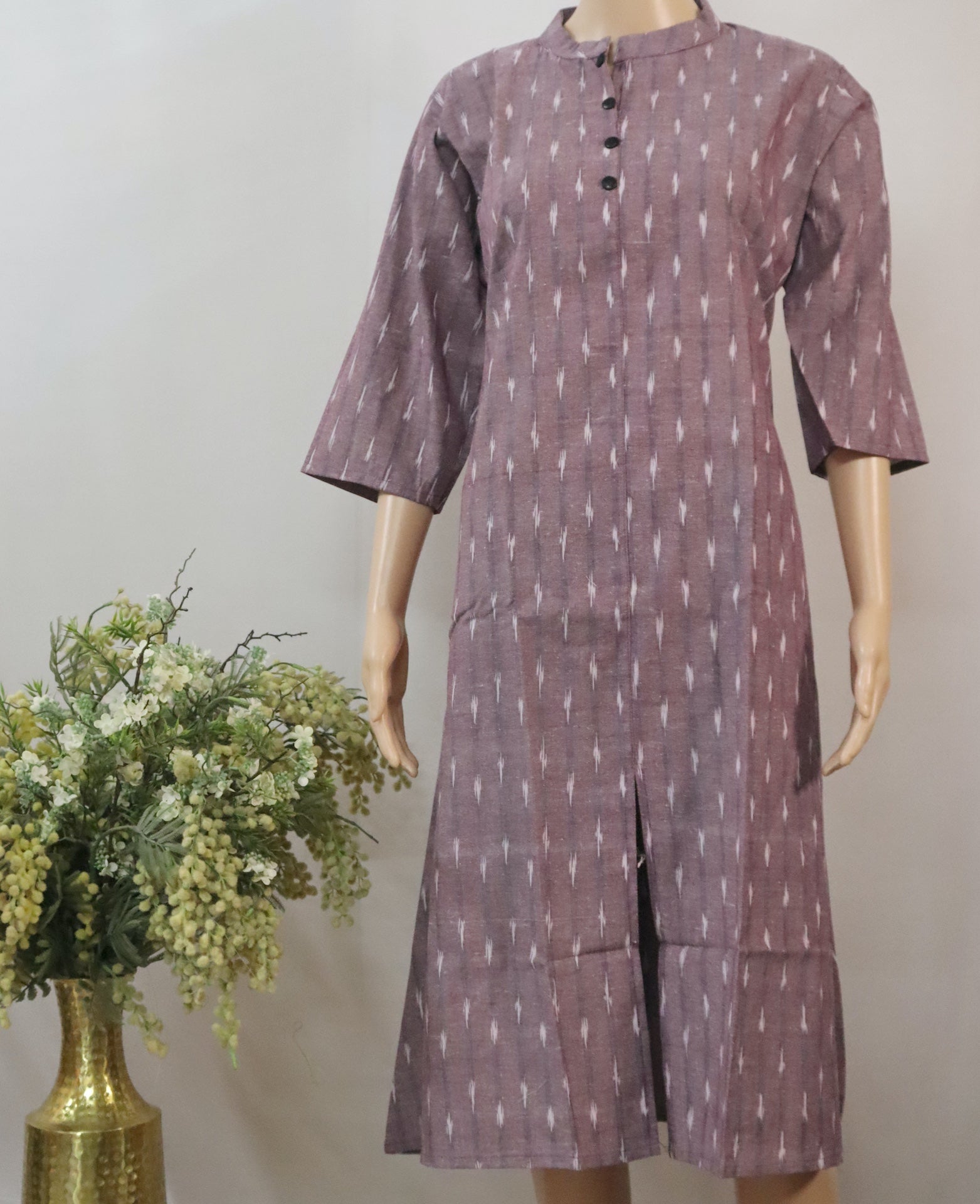 Onion Pink Ikkat Kurti
