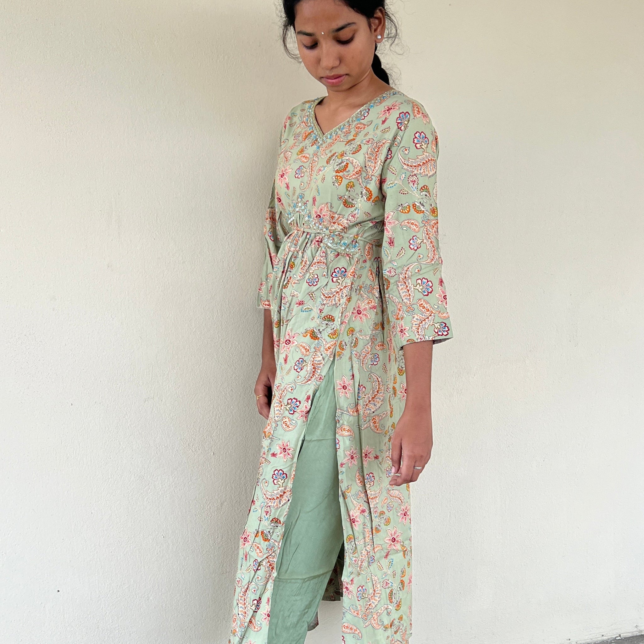 Green Alia Cut 2 Piece Set