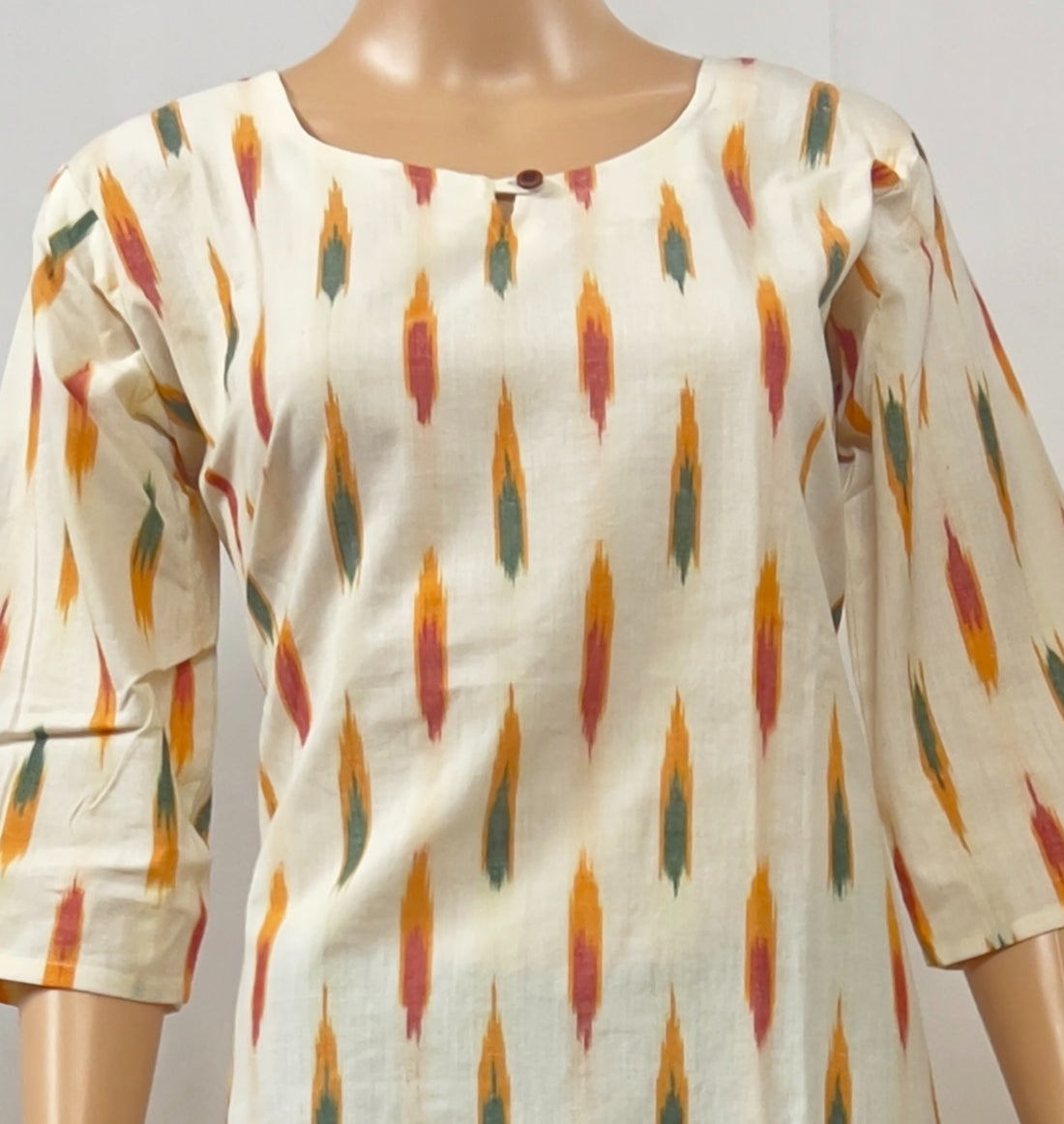 White Ikkat Kurti