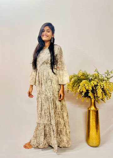 Light Grey Mul Cotton Frock