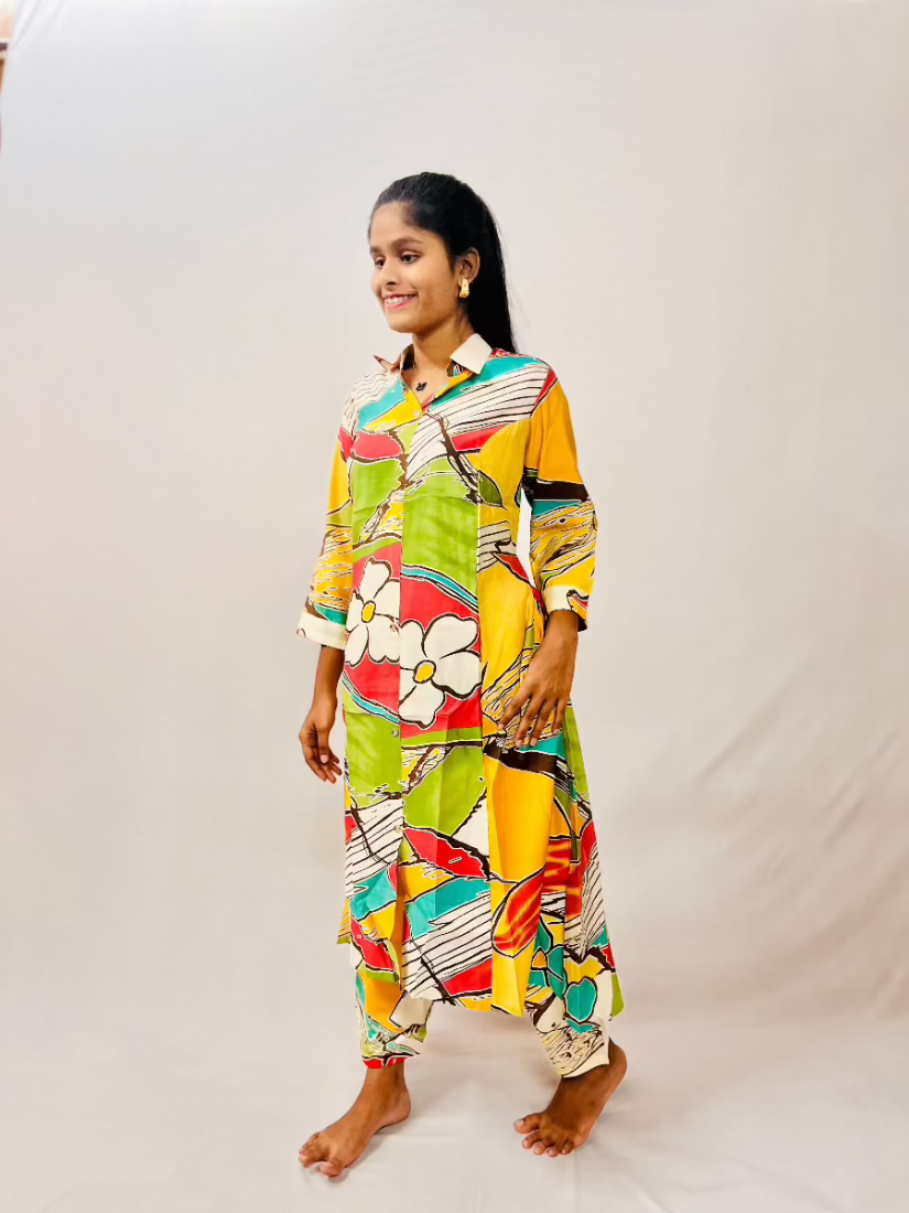 Multicolour Jaipur Cotton Coord Set