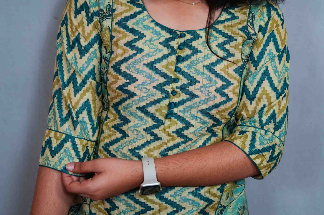Green Ikkat Kurti