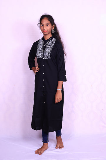 Black Embroidered Top