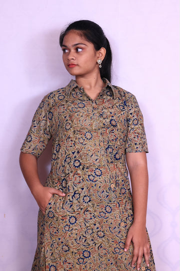 Olive Kalamkari Kurti