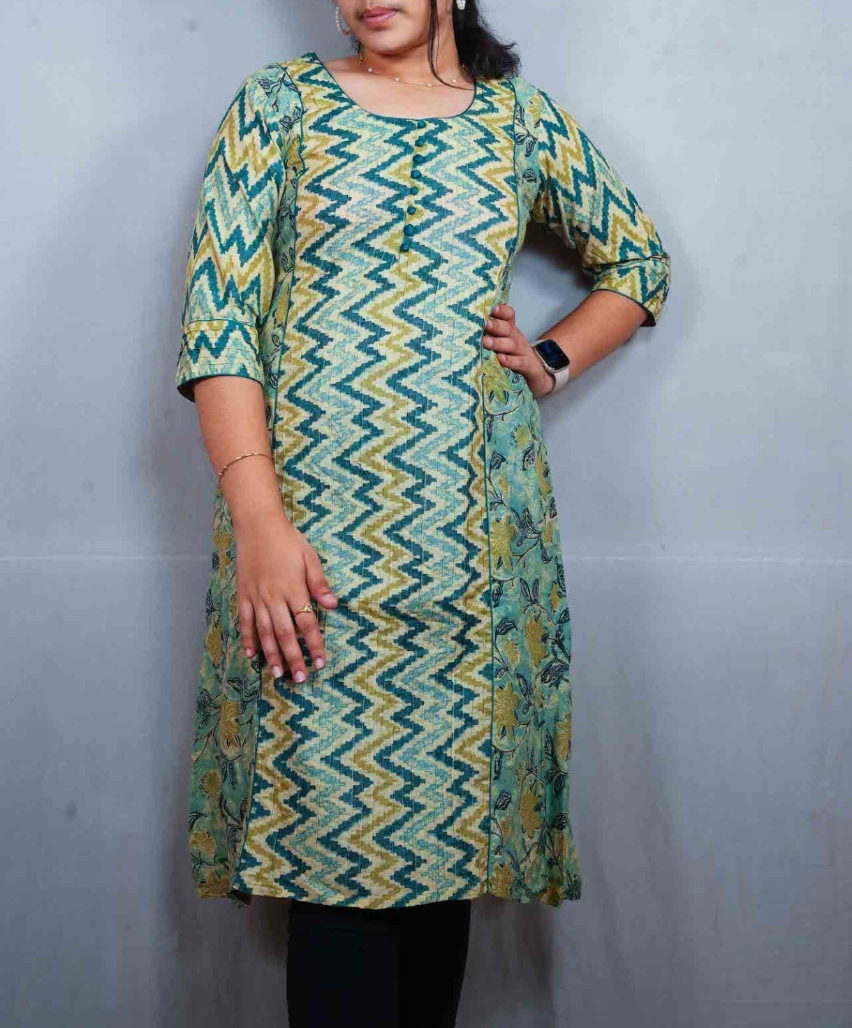 Green Ikkat Kurti