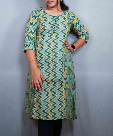 Green Ikkat Kurti