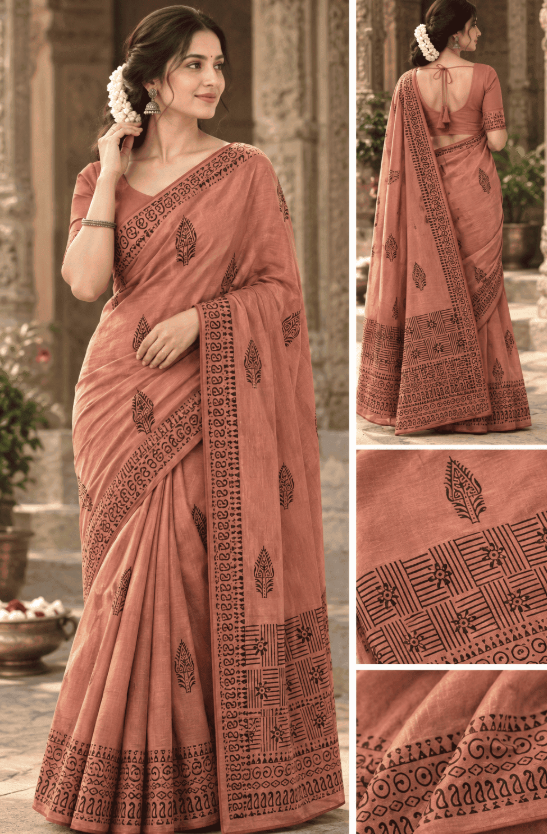 KHADI PRINT PURE COTTON SAREE