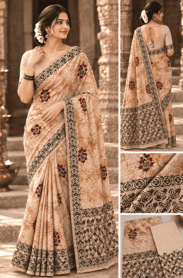 KHADI PRINT PURE COTTON SAREE