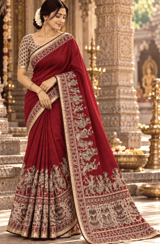 KOTA COTTON KALAMKARI PRINT SAREE