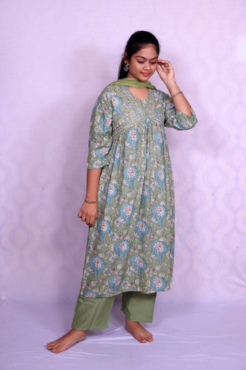 Mango Green Alia Cut Dress