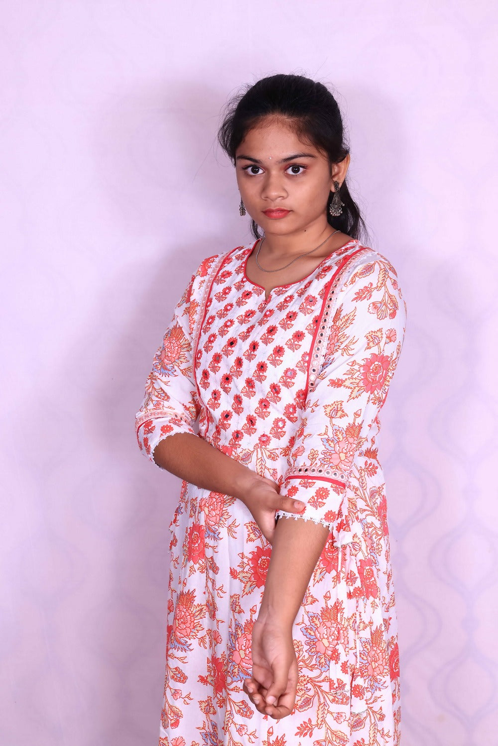 White & Orange Floral Set