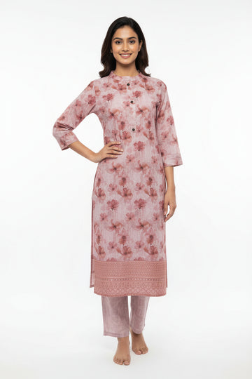 ROSE FLORAL PRINTED KURTA SET
