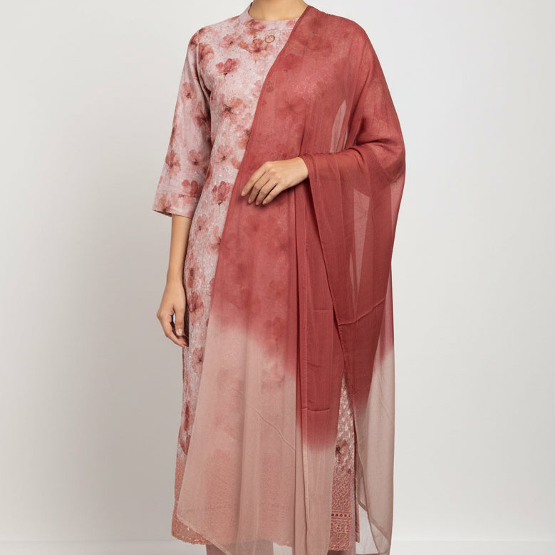 ROSE FLORAL PRINTED KURTA SET