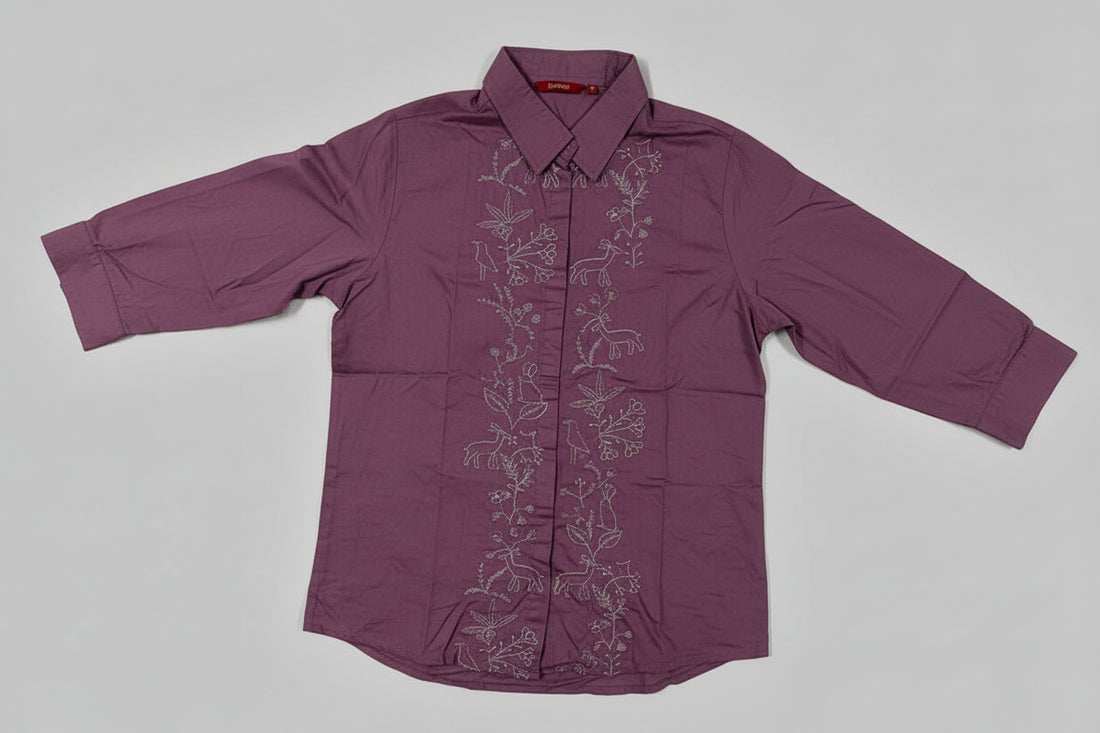 Lavender Embroidery Short Top