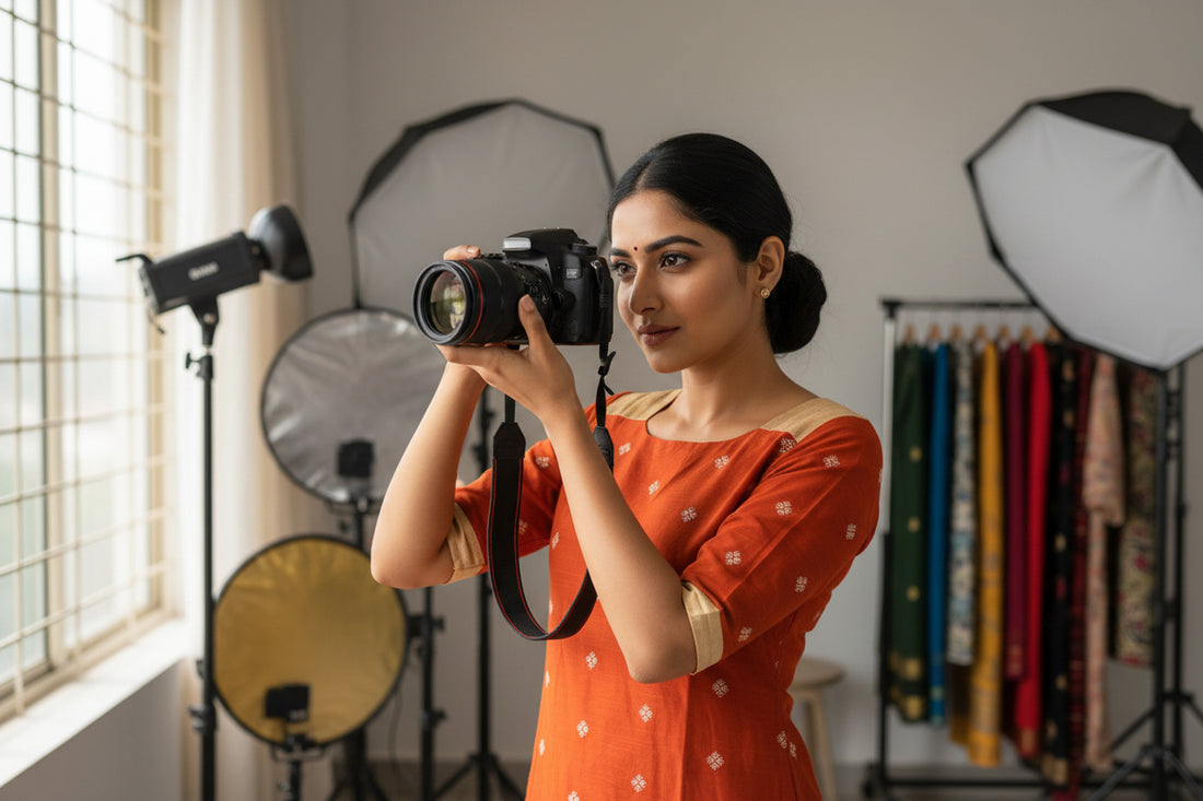 RUST ORANGE KURTI WITH KALAMKARI DUPPATA