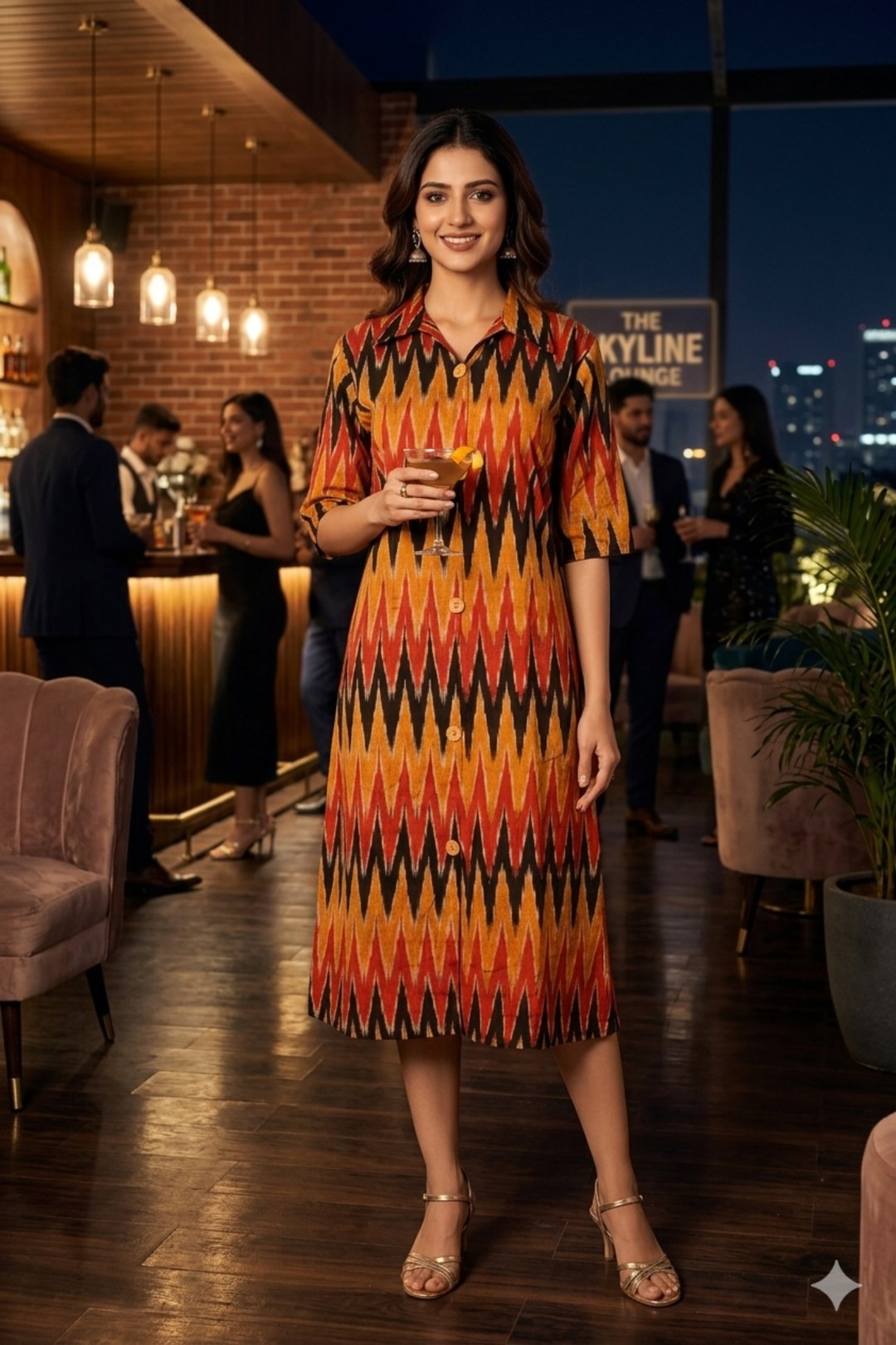 BROWN HANDLOOM IKKAT KURTI
