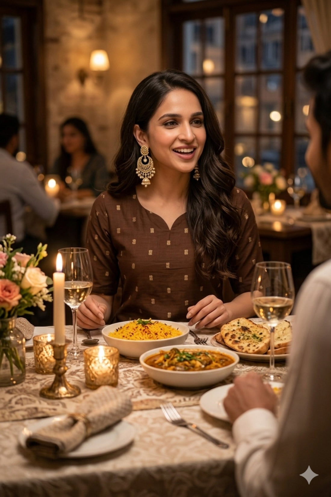 Chocolate Brown With Cream Buti Raw Silk Stright Cut Kurti