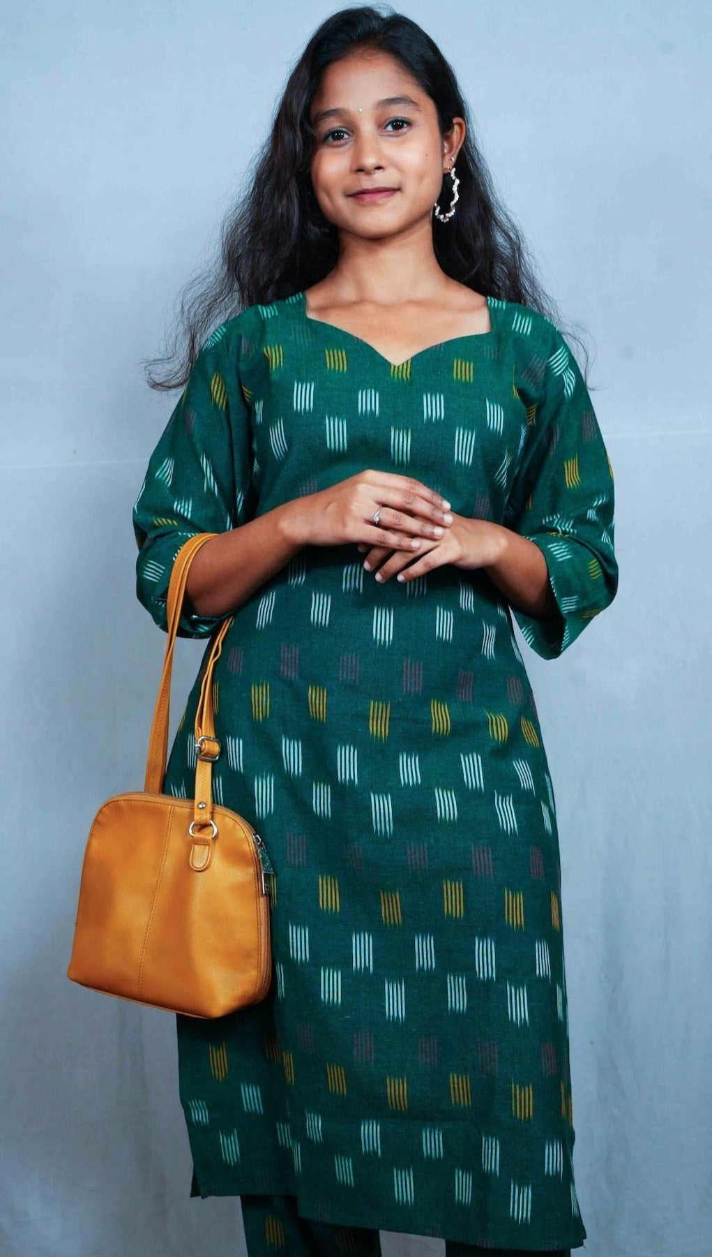 Dark Green Ikkat Coord Set