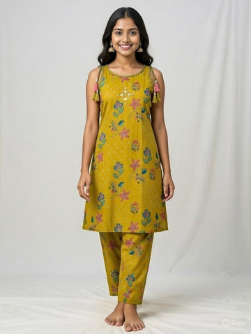 Mustard Yellow Pure Cotton Co-ord Set